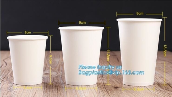 Taza amistosa disponible de papel del café de 8 onzas Eco, taza adaptable disponible PACKAG del jugo del agua de la leche del café de la taza de papel de Kraft