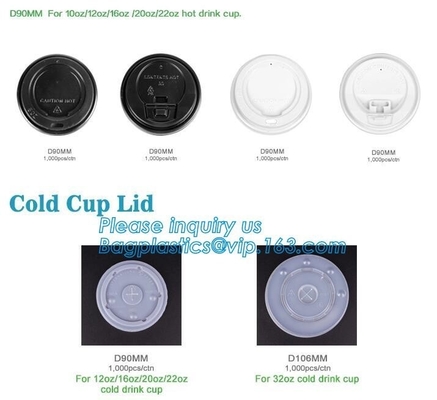 Tapa biodegradable de la taza, tapa de la taza del PLA, TAPA de los PP, TAPA del ANIMAL DOMÉSTICO, tapa fría de la taza, tapa caliente de la taza, tapa caliente del picosegundo de la taza de la bebida 10oz/12oz/16oz/22oz