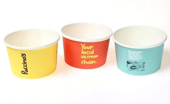 Tazas de papel del yogur, taza de papel disponible para el verano, tazas del helado de papel del helado para el bagease americano y europeo del mercado