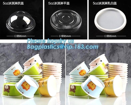 taza de papel de helado de 12oz 360ml 34oz 1000ml y tapa del papel, taza reciclada de un sólo recinto 500ml del helado 16oz de la capa doble del PE