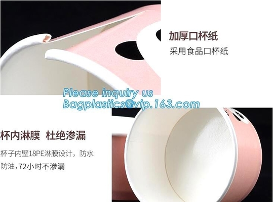taza de papel de helado de 12oz 360ml 34oz 1000ml y tapa del papel, taza reciclada de un sólo recinto 500ml del helado 16oz de la capa doble del PE
