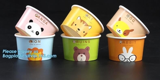 Taza biodegradable 7oz, tazas de papel disponibles vendedoras superiores de papel del gelato para el helado, bagease caliente de la taza de papel del helado de la venta