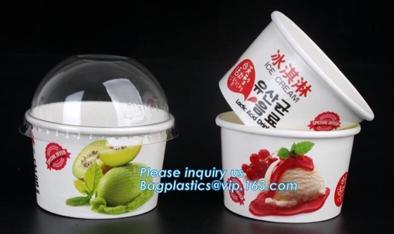 Taza biodegradable abonable modificada para requisitos particulares del helado del helado del postre de 12 onzas con la tapa para el packa del bagease del helado del helado