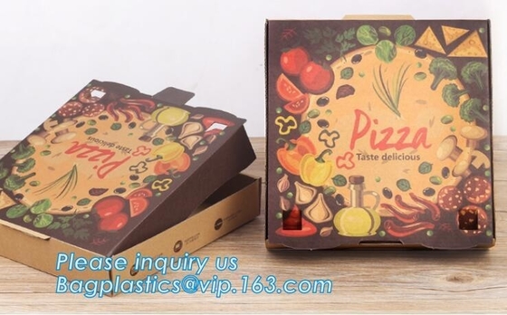 Caja acanalada del cartón de la caja de papel barata de la pizza con el logotipo impreso, pizza impresa de encargo personalizada de la galleta del papel de la caja del cartón