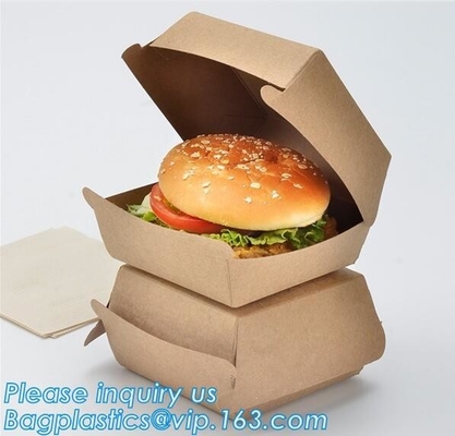 Categoría alimenticia de encargo, y caja de envío del humberger de la buena impresión en venta, bolsa de papel para el pan o torta o bagease pac del humberger