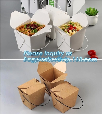 Papel disponible que empaqueta para llevarse el packagin de encargo de papel de los alimentos de preparación rápida de la impresión del logotipo de Kraft Box_ de los alimentos de preparación rápida del box_Wholesale del almuerzo