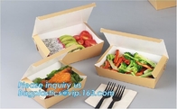 De alta calidad recicle la caja rápida disponible impresa aduana de los alimentos de preparación rápida de la caja de papel del almuerzo de Kraft, PA del acondicionamiento de los alimentos para llevar Kraft