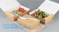 De alta calidad recicle la caja rápida disponible impresa aduana de los alimentos de preparación rápida de la caja de papel del almuerzo de Kraft, PA del acondicionamiento de los alimentos para llevar Kraft