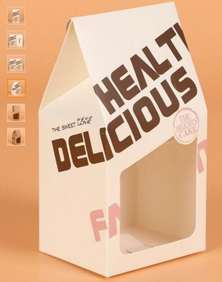 Caja de torta alta de impresión de encargo del papel de Kraft de la categoría alimenticia del cuadrado con las manijas, papel de empaquetado de la caja de torta, caja que empaqueta P de encargo