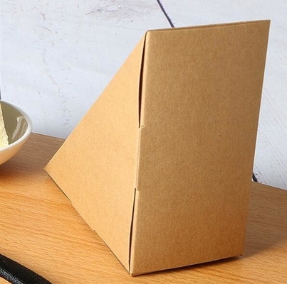 Caja con las cajas de papel reciclables del envase del almuerzo de la ventana, bocadillo promocional B de papel de la cuña del bocadillo del triple de Kraft del triángulo
