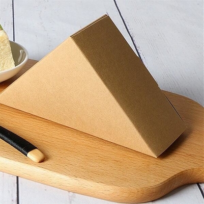 Caja con las cajas de papel reciclables del envase del almuerzo de la ventana, bocadillo promocional B de papel de la cuña del bocadillo del triple de Kraft del triángulo