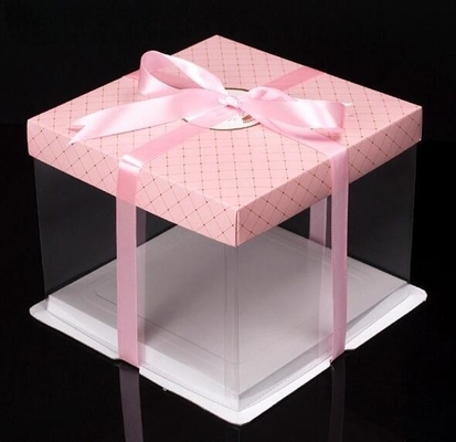 Caja de torta cuadrada modificada para requisitos particulares del macaron barato blanco del cuadrado del color para embalar, caja alta de grabación en relieve de papel de la torta de la luna de la taza del queso