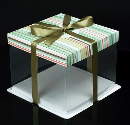 Caja de torta cuadrada modificada para requisitos particulares del macaron barato blanco del cuadrado del color para embalar, caja alta de grabación en relieve de papel de la torta de la luna de la taza del queso