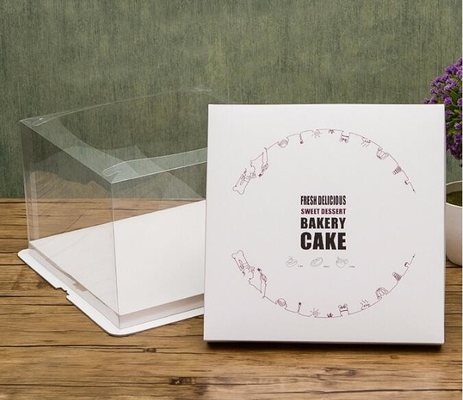 La torta de encargo barata de la caja de la manija de la magdalena encajona al por mayor, se lleva las cajas de torta de las cajas de cartón de las cajas de torta de cumpleaños bagplastic