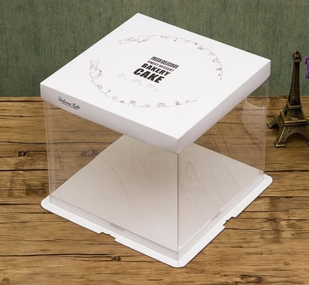 La torta de encargo barata de la caja de la manija de la magdalena encajona al por mayor, se lleva las cajas de torta de las cajas de cartón de las cajas de torta de cumpleaños bagplastic