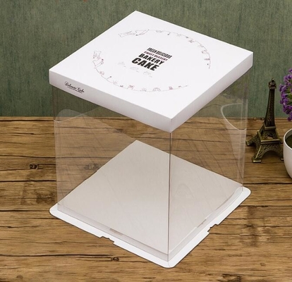 La torta de encargo barata de la caja de la manija de la magdalena encajona al por mayor, se lleva las cajas de torta de las cajas de cartón de las cajas de torta de cumpleaños bagplastic