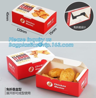 Caja 100% con el logotipo, caja de la hamburguesa de la categoría alimenticia de la aduana de papel de la cartulina de la buena calidad de la categoría alimenticia, color plástico disponible del paquete