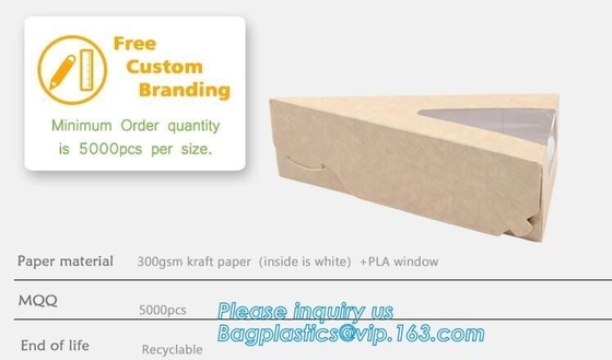 Galletas de papel de encargo al por mayor que embalan la caja de torta con la ventana del PVC, boda plástica al por mayor del cumpleaños del cuadrado que empaqueta Clea