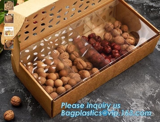 caja de empaquetado del diseño de la suposición del papel del regalo profesional de la nuez, caja de envío de papel de empaquetado de la fruta de encargo del cartón para el bagease de la nuez