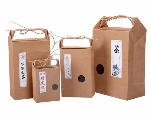 el bolso que embala del arroz de Kraft, los bolsos de encargo del arroz del logotipo se levanta el acondicionamiento de los alimentos biodegradable de impresión colorido del vacío del papel de Kraft