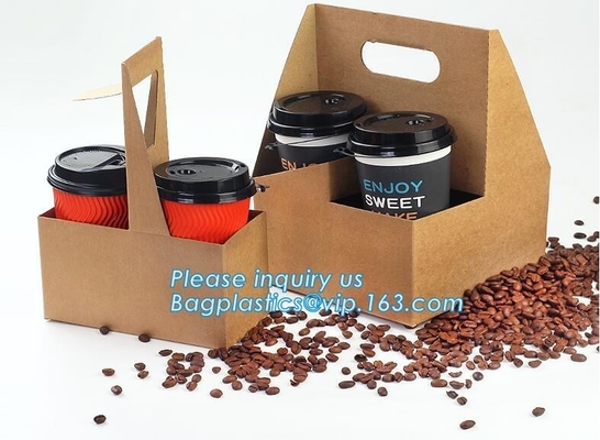 El papel disponible amistoso de Eco Kraft saca a portadores de la bebida de la taza de café de 2 paquetes los soportes de vaso de papel de 2 paquetes paquete del bagease
