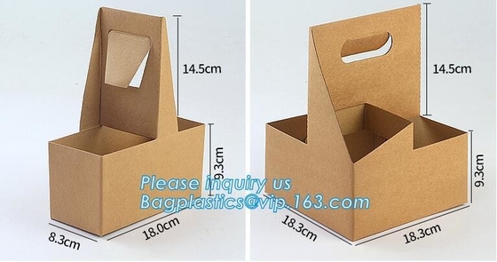 El papel disponible amistoso de Eco Kraft saca a portadores de la bebida de la taza de café de 2 paquetes los soportes de vaso de papel de 2 paquetes paquete del bagease