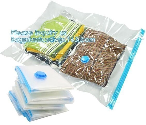 sistema del bolso del almacenamiento del vacío, bolso de nylon plástico del VAC del PE para el viaje, vacío de los bolsos del almacenamiento de la ropa de Zip lockkk, bagplastics, bagease