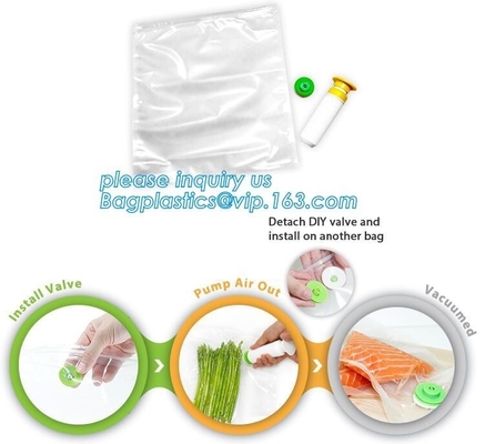 el vacío grabado en relieve embalaje plástico laminado reutilizable selló el bolso de nylon del polietileno del almacenamiento de la comida en el rollo, BAGPLASTICS. BAGEASE