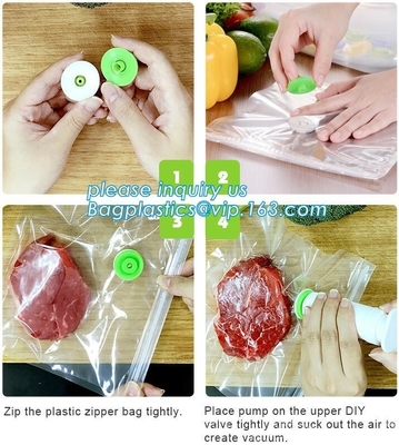 el vacío grabado en relieve embalaje plástico laminado reutilizable selló el bolso de nylon del polietileno del almacenamiento de la comida en el rollo, BAGPLASTICS. BAGEASE