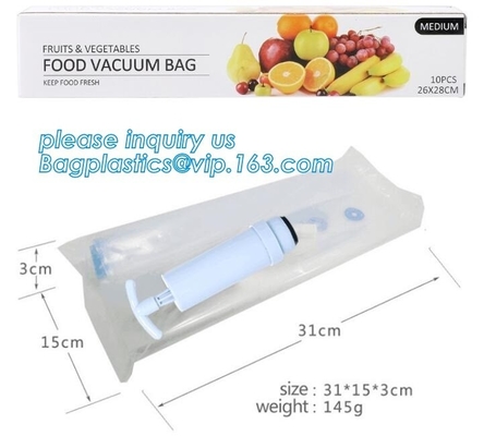 11&quot; grande x 50' bolsos de rollo de almacenamiento del ahorrador de la comida del sellador del vacío de la calidad comercial, bocado de empaquetado del bolso de vacío/gra plástico de la comida