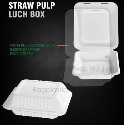 envases de la fiambrera para el restaurante, fiambrera del PLA con la tapa para los niños, almuerzo plástico sano material Bento Box del PLA