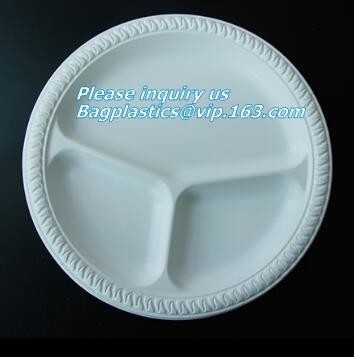 Servicio de mesa amistoso de Eco de la comida, placas disponibles del almidón de maíz del compartimiento