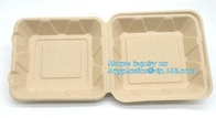 Bassage con bisagras compartimiento de la caja 750ml de la porción de la comida de la pulpa del bassage de la caña de azúcar del envase sacar packa del bagplastics del envase