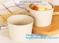 Taza plástica amistosa biodegradable biodegradable respetuosa del medio ambiente abonable del PLA del PLA ECO de la paja del trigo con el bagease pac de la tapa