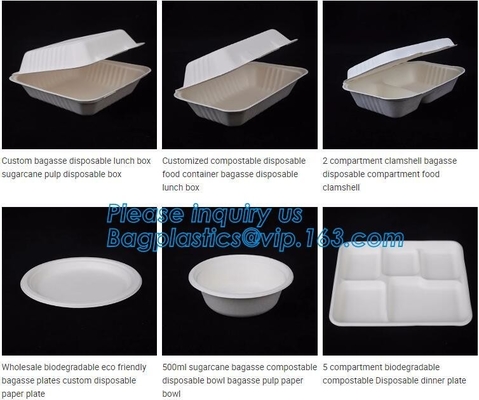 el envase biodegradable de los alimentos de preparación rápida del almidón de maíz, envase de comida biodegradable del almidón de maíz de la caja fabrica el paquete del bagease