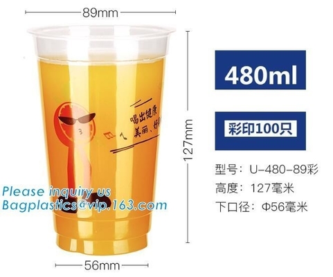 Tapa biodegradable de la taza de café del PLA, tazas biodegradables respetuosas del medio ambiente el sale4-17oz100% biodegradables calientes de la maicena CPLA