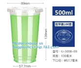 taza plástica impresa disponible del helado/tapa biodegradable blanca/negra de la taza fría de la bebida, de CPLA de la taza, Pla biodegradable Co del 100%