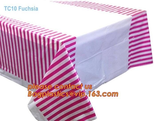 La cubierta de tabla biodegradable del mantel del compostabl, viste para arriba su buffet del postre del partido con ropa plástica modelada de la tabla
