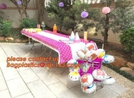 Cubierta colorida de Dot Table Cloth Plastic Tablecloth de la polca para casarse las fuentes/decoración BAGEASE BAGPLASTI de la fiesta de cumpleaños