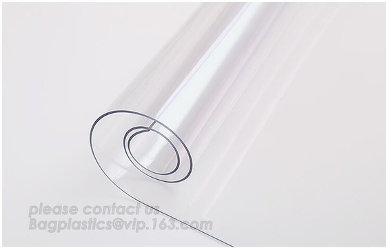 cubierta de tabla clara del pvc del mantel lavable, flor del cordón de Oilproof que cubre la cubierta de tabla de los clips del mantel del pvc BAGEASE BAGPLAST