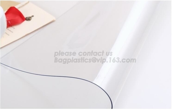 cubierta de tabla clara del pvc del mantel lavable, flor del cordón de Oilproof que cubre la cubierta de tabla de los clips del mantel del pvc BAGEASE BAGPLAST
