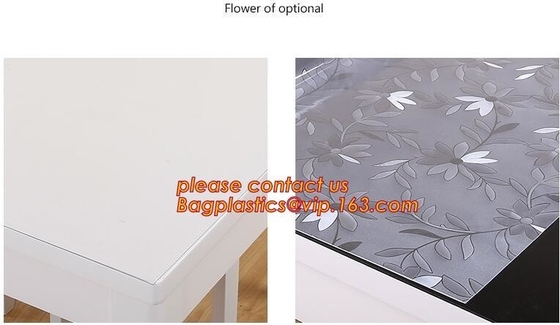 Escritorio Mat Table Cloth Pvc Transparent del protector de la cubierta de tabla del PVC de la ronda de DIY, sellando la cubierta de tabla del PVC de la tela escocesa del mantel
