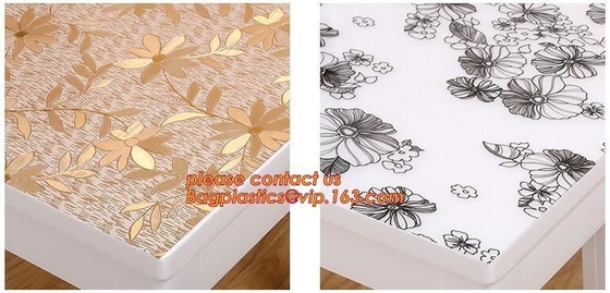 Escritorio Mat Table Cloth Pvc Transparent del protector de la cubierta de tabla del PVC de la ronda de DIY, sellando la cubierta de tabla del PVC de la tela escocesa del mantel