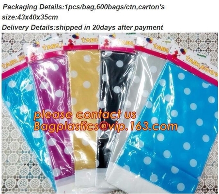 EL PE DISPONIBLE AL POR MAYOR IMPRIMIÓ LUNARES VA DE FIESTA EL MANTEL, CUBIERTA DE TABLA, 1PCS/BAG, 600BAGS/CTN, TPU DE EMPAQUETADO ESTACIONAL EV