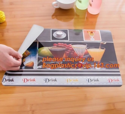 La tabla promocional Mat With Good Quality, vinilo de la estera de lugar de PP/PVC weven la estera de tabla reciclada decorativa de las esteras de lugar del PVC, silicio