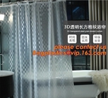 Cortina de ducha impresa cortina de encargo blanca de la prueba del molde y negra impermeable del baño del pvc del diseño del enrejado, Polye de alta calidad