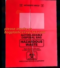 bolso auto-adhesivo de impresión amarillo de la basura del biohazard, garbag médico infeccioso amarillo del Biohazard de la bolsa de plástico de la eliminación de residuos