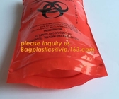 Bolso de basura inútil del Biohazard, bolso de basura amarillo del amianto de la bolsa de plástico de los desechos peligrosos, bolso de la cremallera del biohazard, bagease, pac