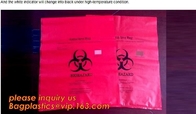 Bolsos plásticos durables del Biohazard para la basura médica, la bolsa de poliéster del transporte del espécimen del biohazard, plástico amarillo de los desechos peligrosos