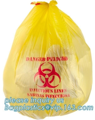 La basura médica del Biohazard empaqueta para Hosptial, bolso de basura disponible plano del biohazard del PE/bolso inútil/bolso de basura, bagplastics